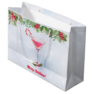 Candy Canes and Cocktails Christmas Holiday Party Large Gift Bag