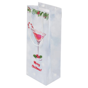 Candy Canes and Cocktails Christmas Holiday Party Wine Gift Bag