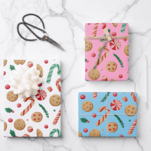 Candy Canes and Cookies Christmas Wrapping Paper Sheet