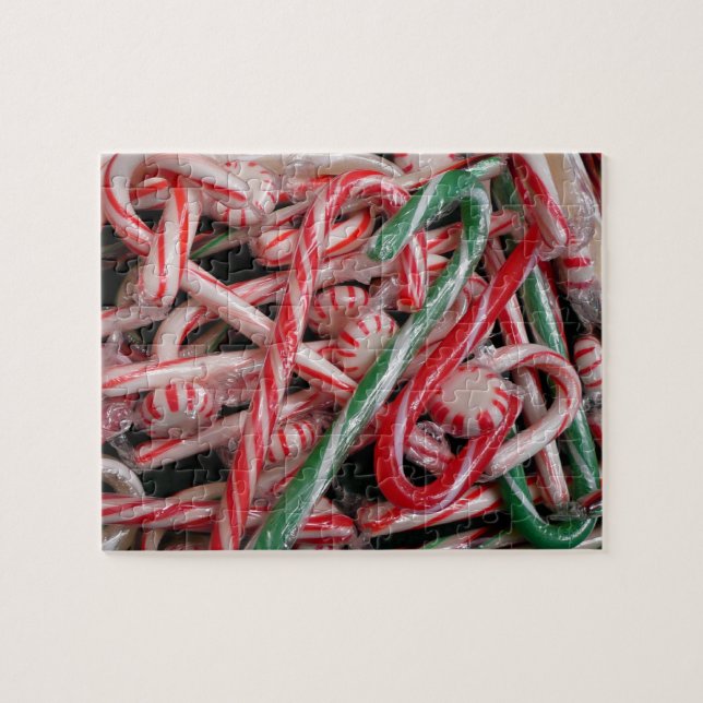 Candy Canes and Peppermints Christmas Holiday Jigsaw Puzzle (Horizontal)