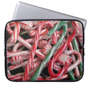 Candy Canes and Peppermints Christmas Holiday Laptop Sleeve