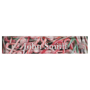 Candy Canes and Peppermints Christmas Holiday Nameplate