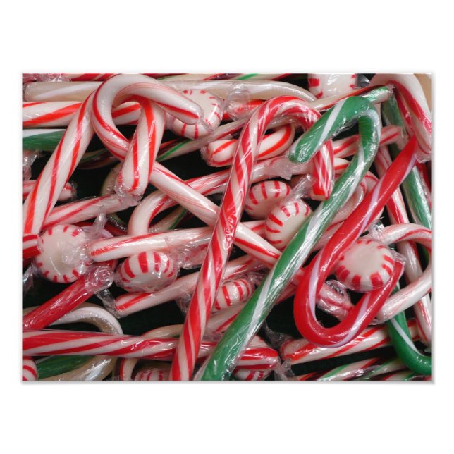 Candy Canes and Peppermints Christmas Holiday Photo Print (Front)