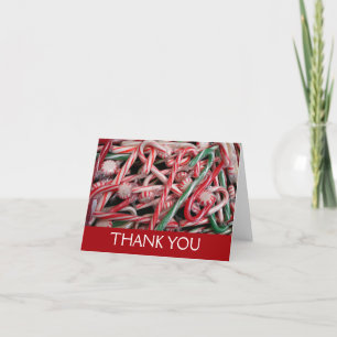 Candy Canes and Peppermints Christmas Holiday Thank You Card