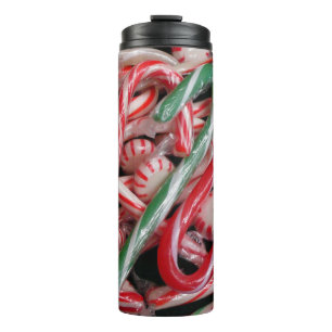 Candy Canes and Peppermints Christmas Holiday Thermal Tumbler
