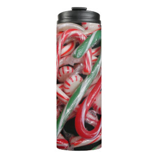Candy Canes and Peppermints Christmas Holiday Thermal Tumbler