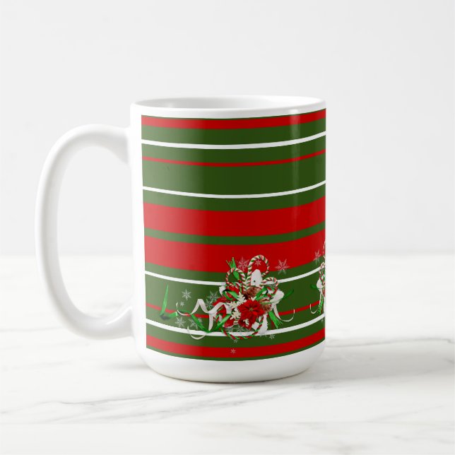 Candy Canes and Ribbons Coffee Mug (Left)