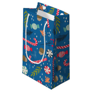 Candy Canes and Wrapped Christmas Candy Small Gift Bag