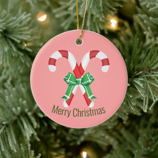 Candy Canes Ceramic Tree Decoration (Tree)
