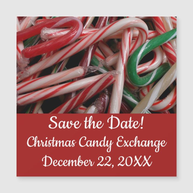 Candy Canes Christmas Holiday White Green and Red (Front)