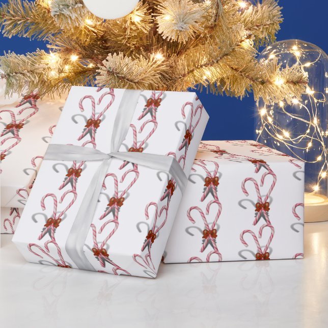 Candy Canes Christmas Wrapping Paper (Holidays)