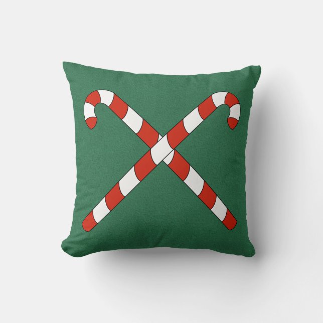 Candy Canes Crossed Cushion (Front)