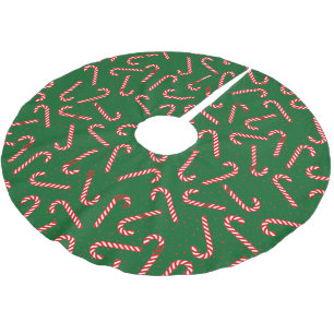 Candy Canes Design Brushed Polyester Tree Skirt