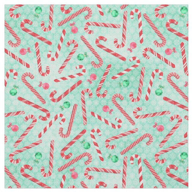 Candy Canes Fabric (Close Up)