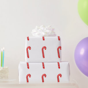 Candy Canes Glossy Wrapping Paper