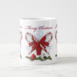Candy Canes Merry Christmas Large Coffee Mug