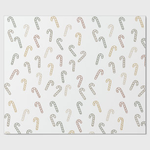 Candy Canes Minimal Scandi Christmas Design Wrapping Paper