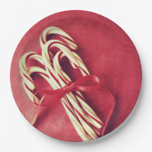 Candy canes paper plate