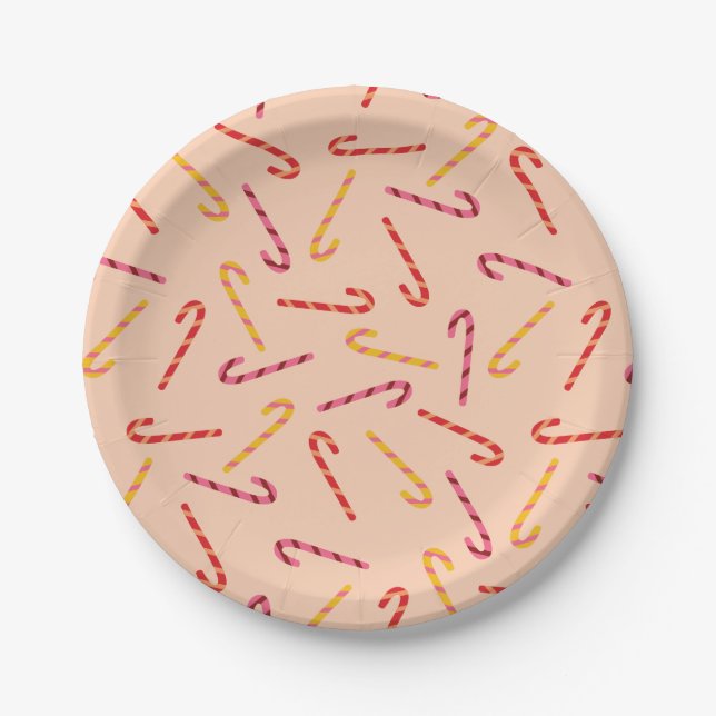 Candy Canes Paper Plate (Front)