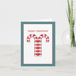 Candy Canes red Christmas Note Card