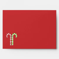 Candy Canes red green A7 Envelope