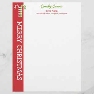 Candy Canes red green Letterhead