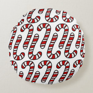 Candy Canes Round Cushion