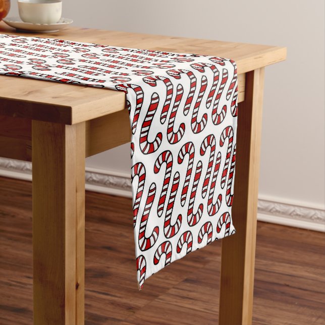 Candy Canes Short Table Runner (In Situ)