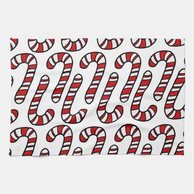 Candy Canes Tea Towel (Horizontal)