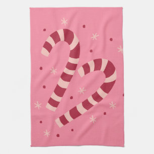 Candy canes tea towel