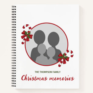 Candy Canes With Custom Photo Template & Text Notebook
