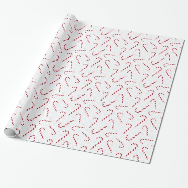 Candy canes with snowflakes wrapping paper (Unrolled)