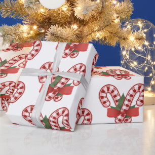 Candy canes wrapping paper