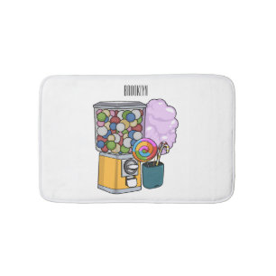 Candy cartoon illustration bath mat