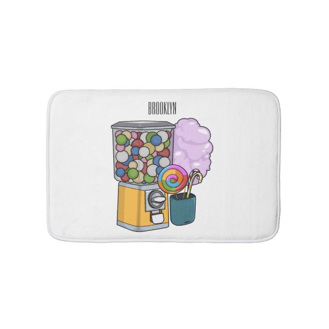 Candy cartoon illustration bath mat (Front)