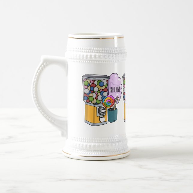 Candy cartoon illustration  beer stein (Left)