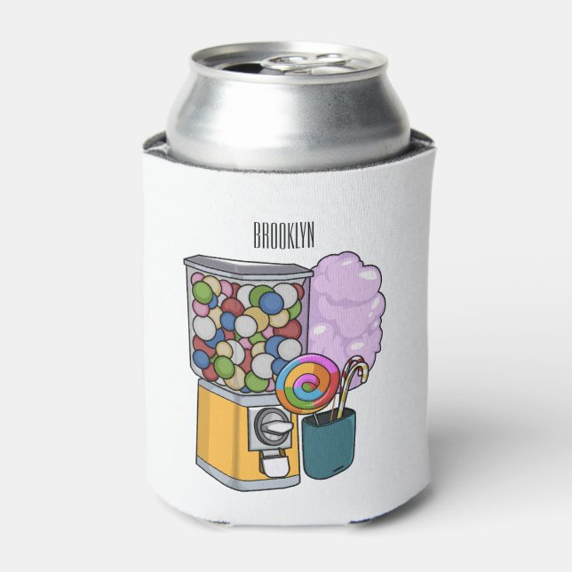 Candy cartoon illustration  can cooler (Can Front)