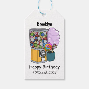 Candy cartoon illustration gift tags