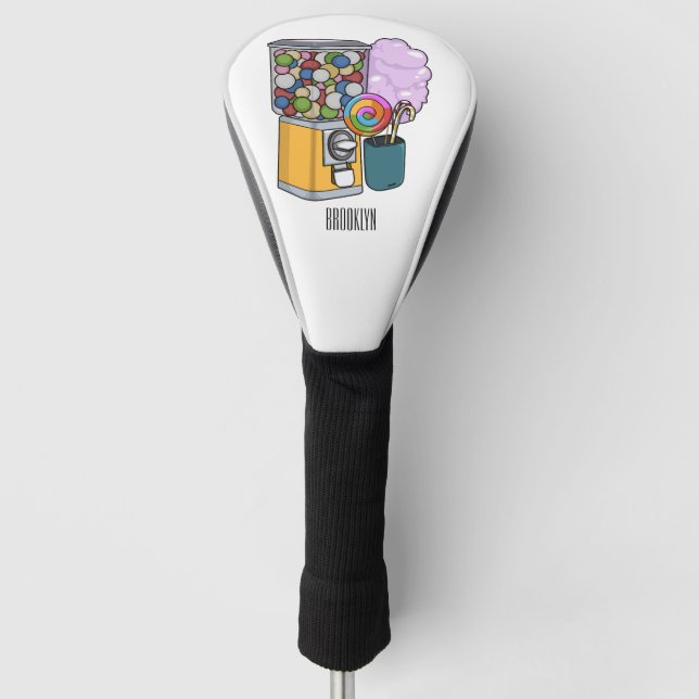 Candy cartoon illustration  golf head cover (Front)
