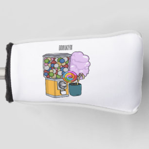 Candy cartoon illustration golf head cover