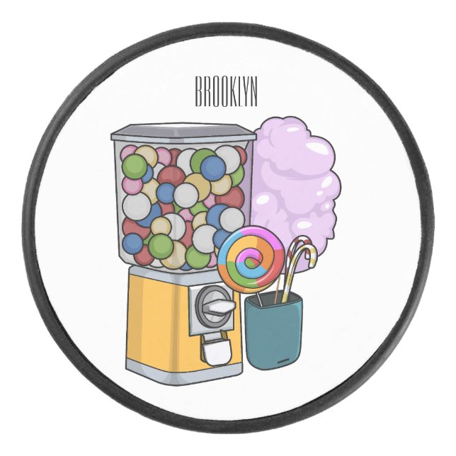 Candy cartoon illustration  hockey puck (Front)