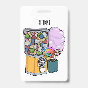 Candy cartoon illustration ID badge
