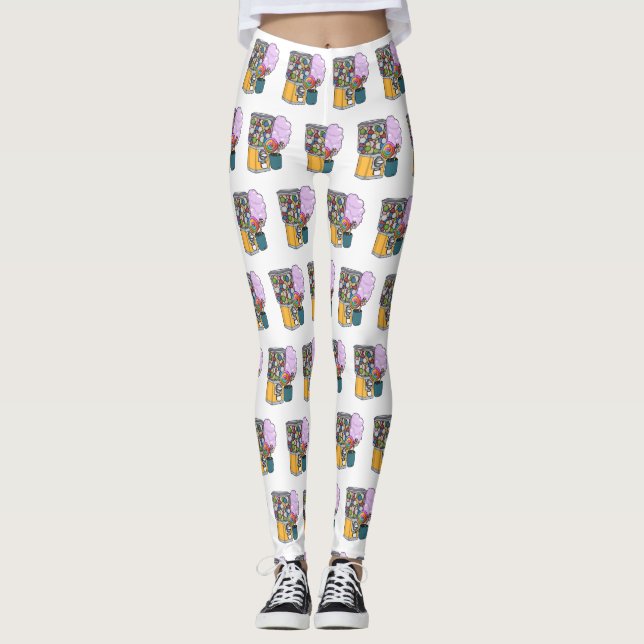 Candy cartoon illustration leggings (Front)