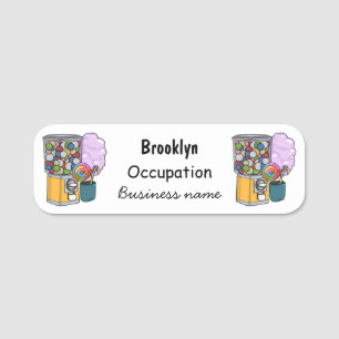 Candy cartoon illustration name tag