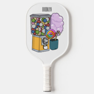 Candy cartoon illustration pickleball paddle