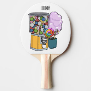 Candy cartoon illustration  ping pong paddle