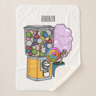 Candy cartoon illustration sherpa blanket