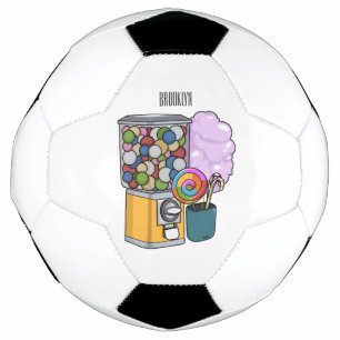 Candy cartoon illustration soccer ball