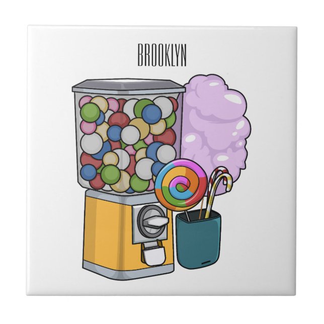 Candy cartoon illustration tile (Front)
