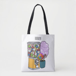 Candy cartoon illustration tote bag